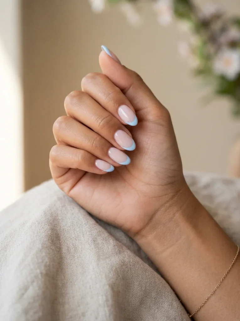 Baby Blue French Tips