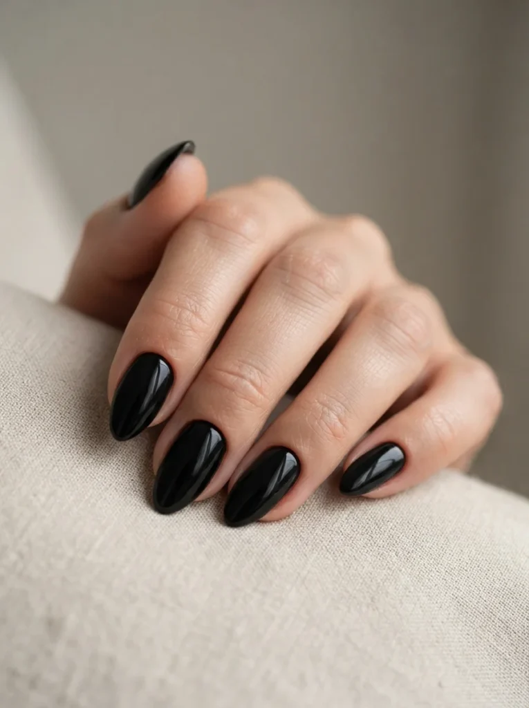 Black Almond Nails