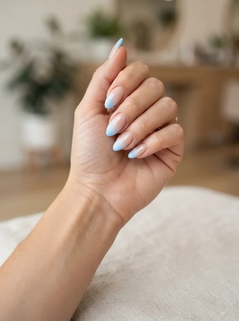 Blue Ombre French Tips