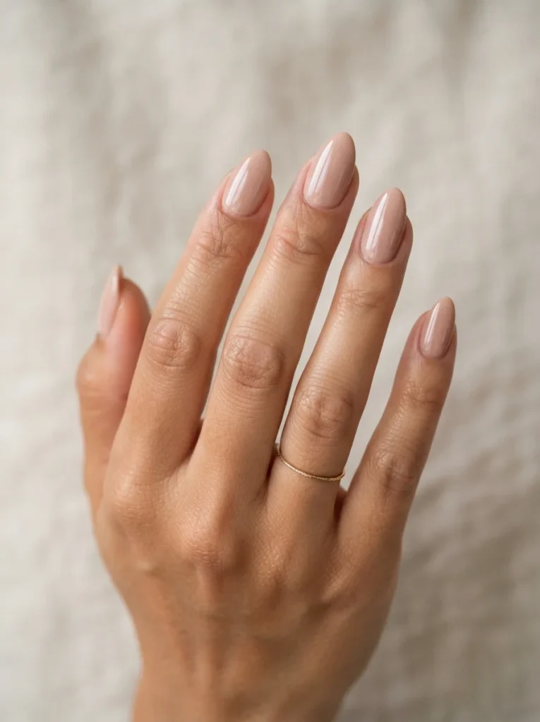 Classic Nude Almond Nails