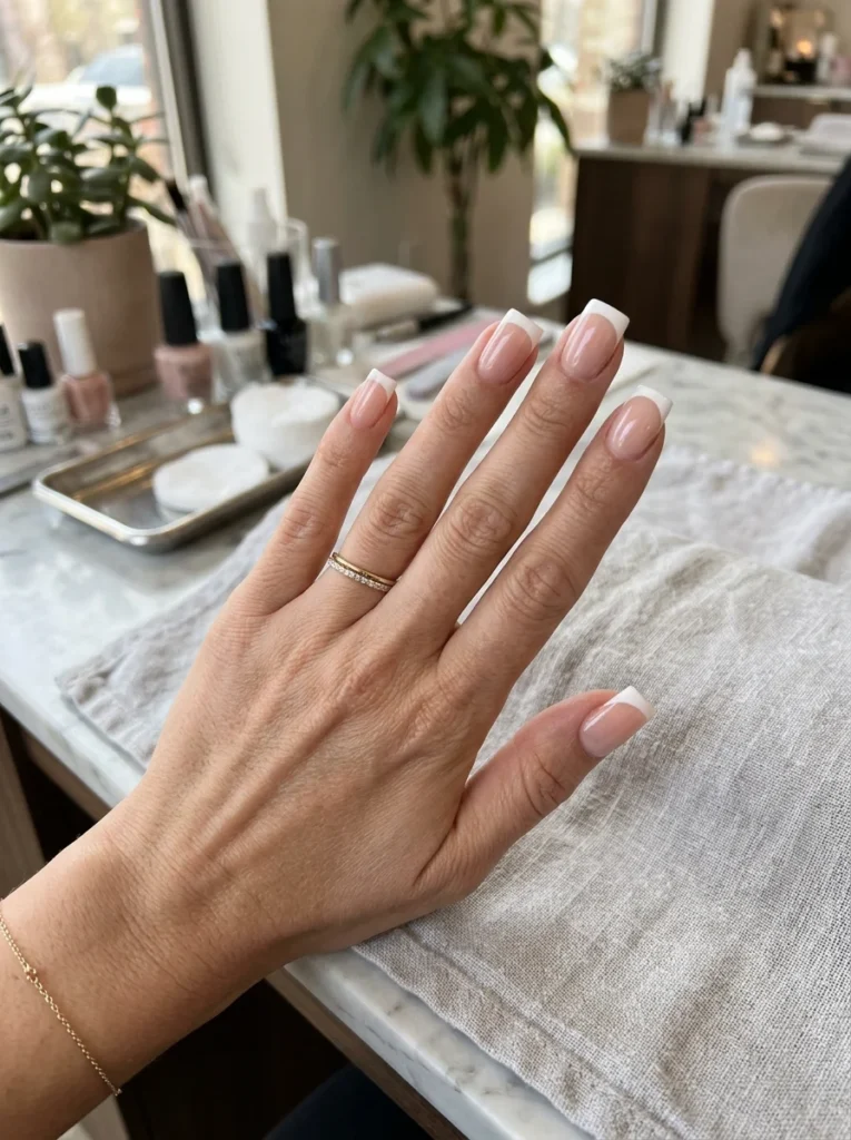 Classic White Square French Tips