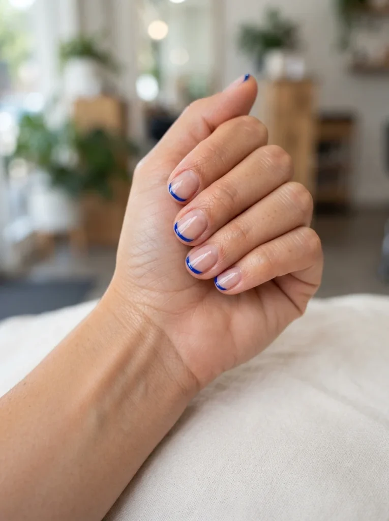 Cobalt Blue Micro French Tips