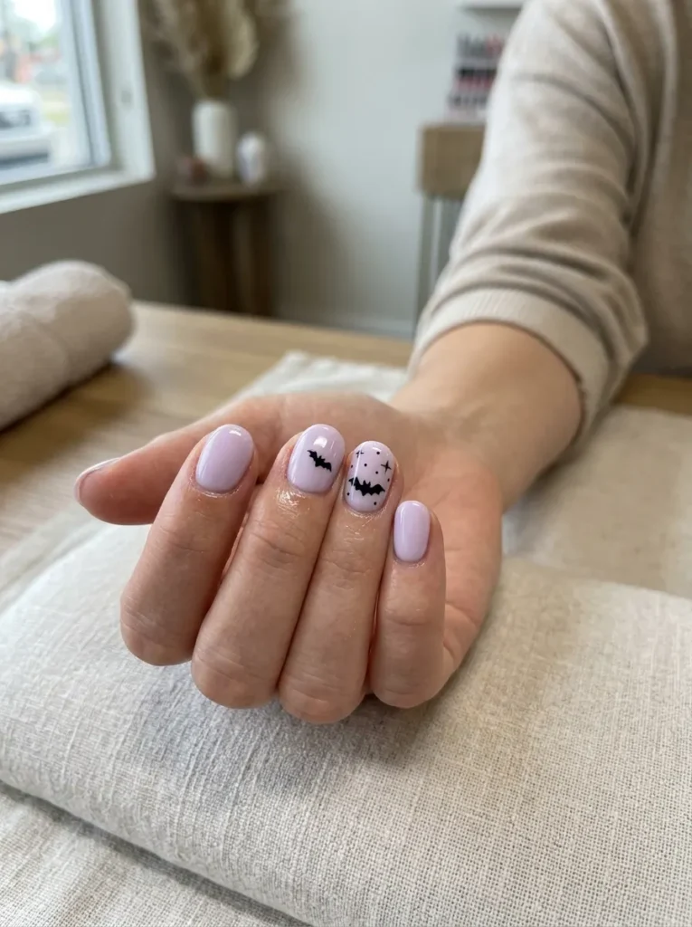 Cute Bat Accent Nails