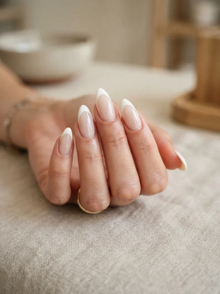 French Tip Almond Nails