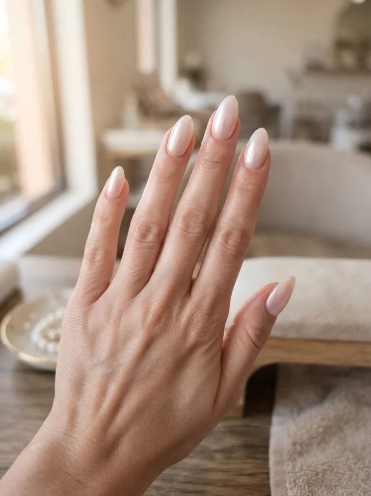 Glazed Donut Almond Nails