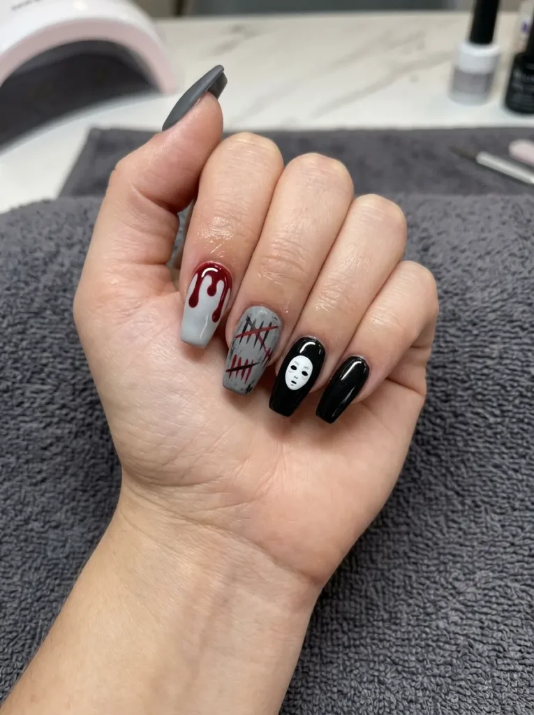 Horror Movie Mix-and-Match Nails