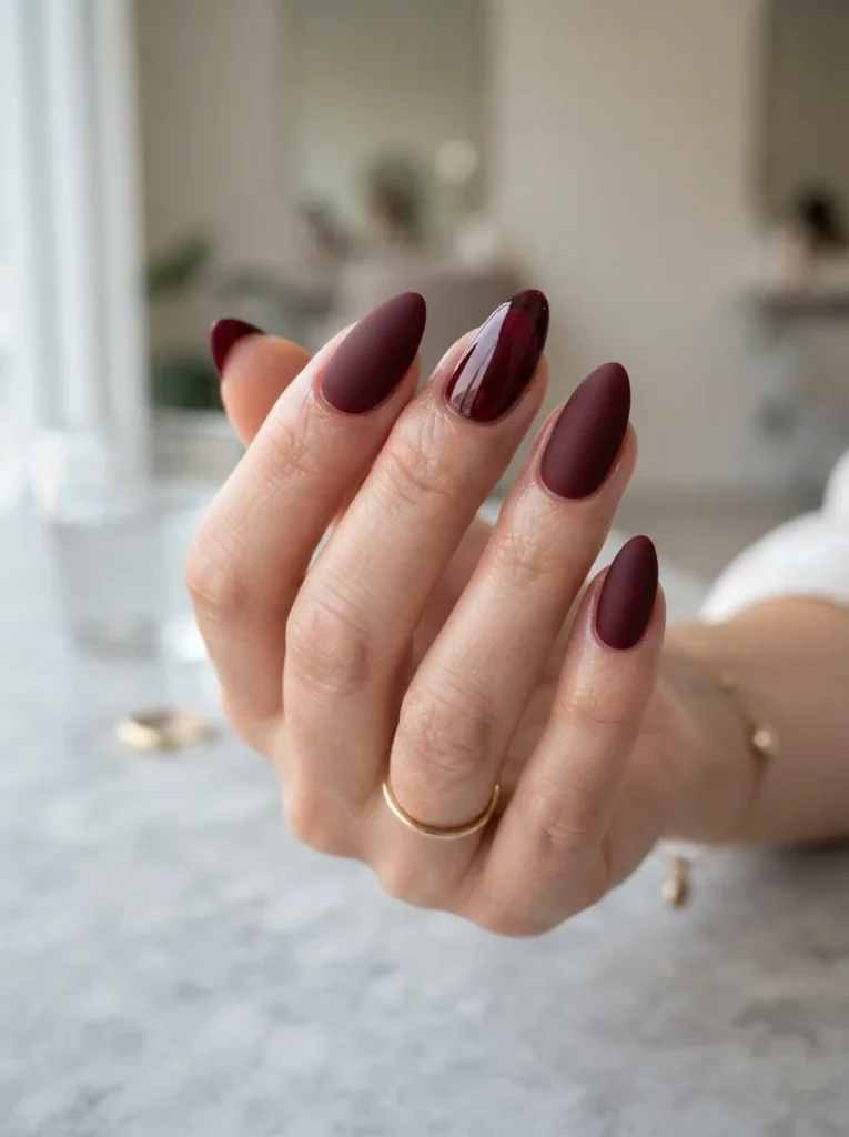 Matte Almond Nails