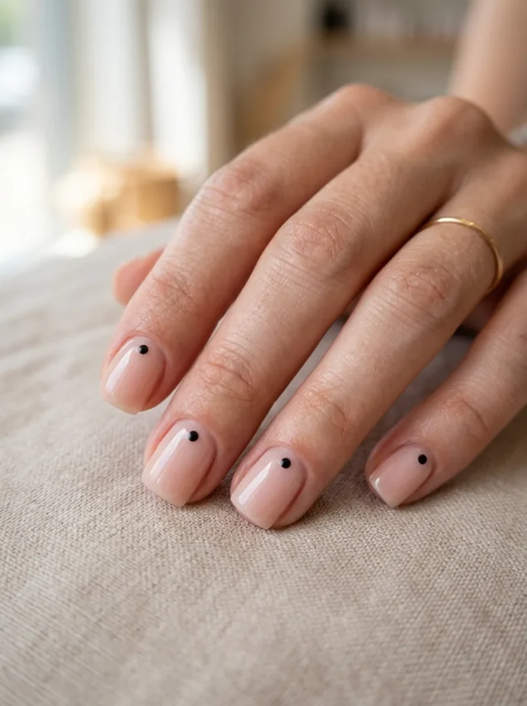 Minimal Dot Square Nails