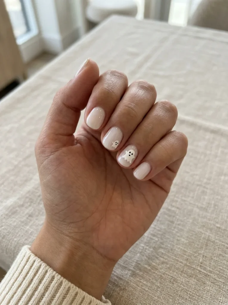 Minimal Ghost Accent Nails