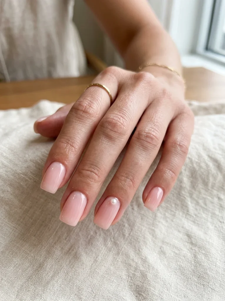 Soft Pink Square Nails