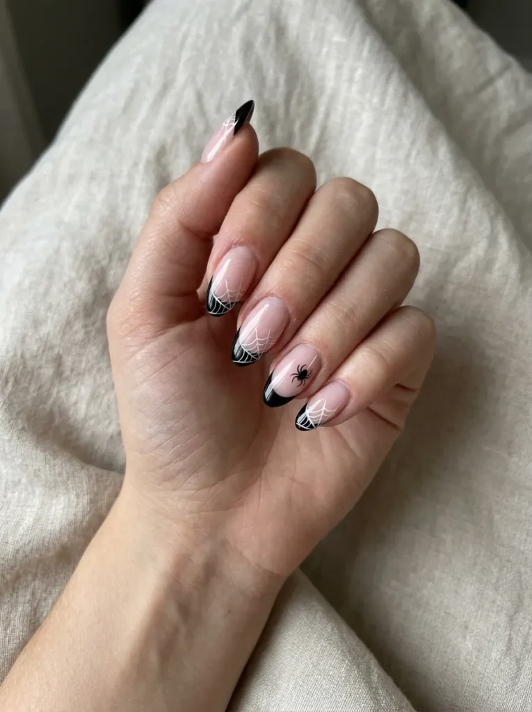 Spiderweb French Tips