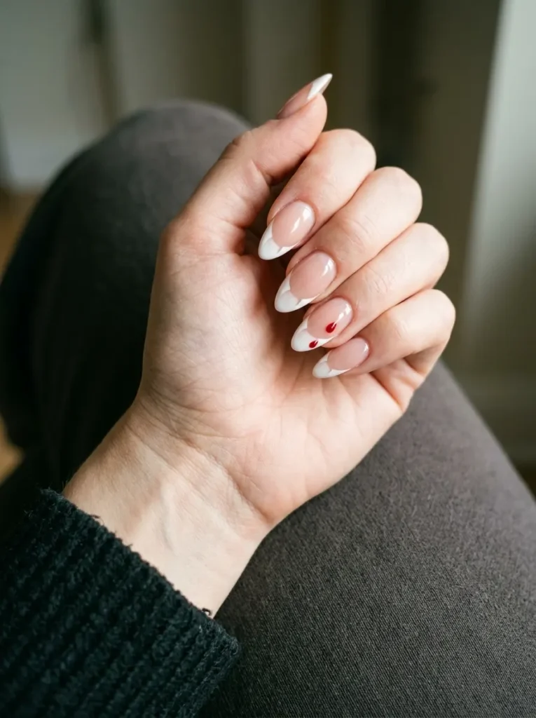 Vampire Fang French Tips