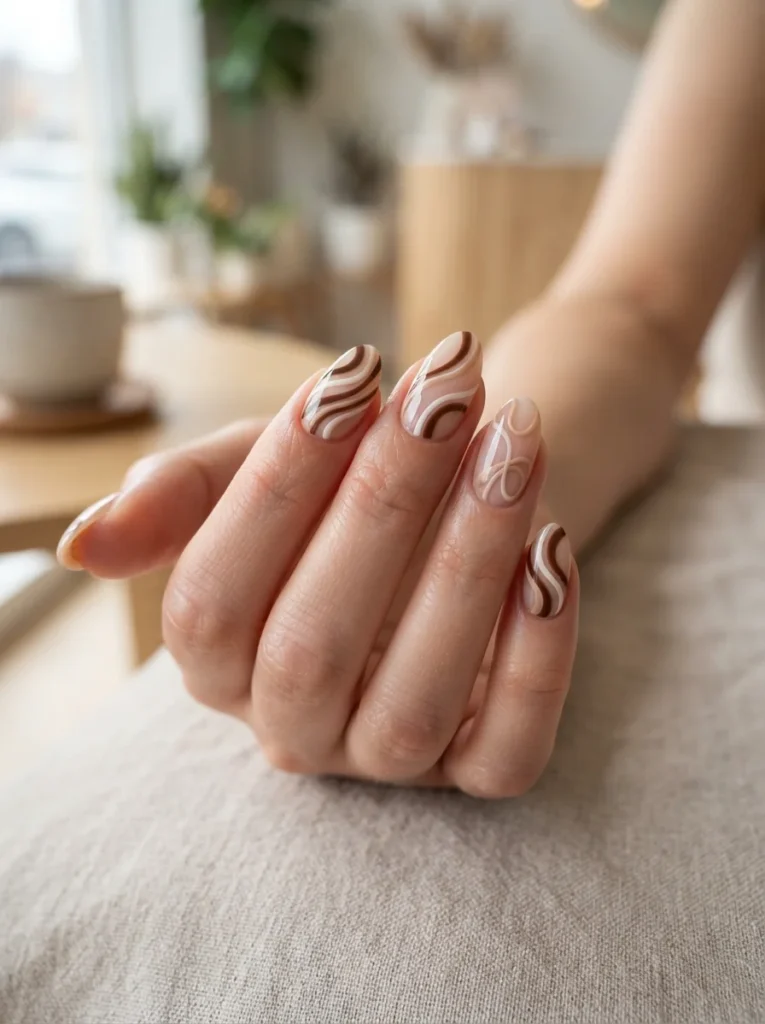 Abstract Swirl Nails