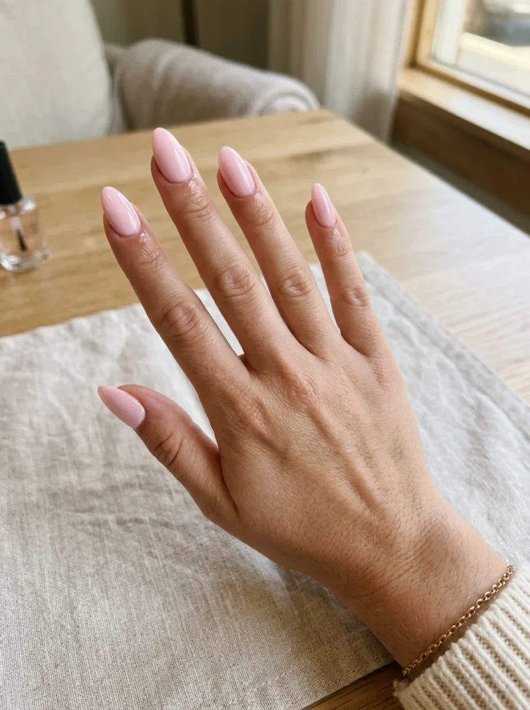 Baby Pink Almond Nails