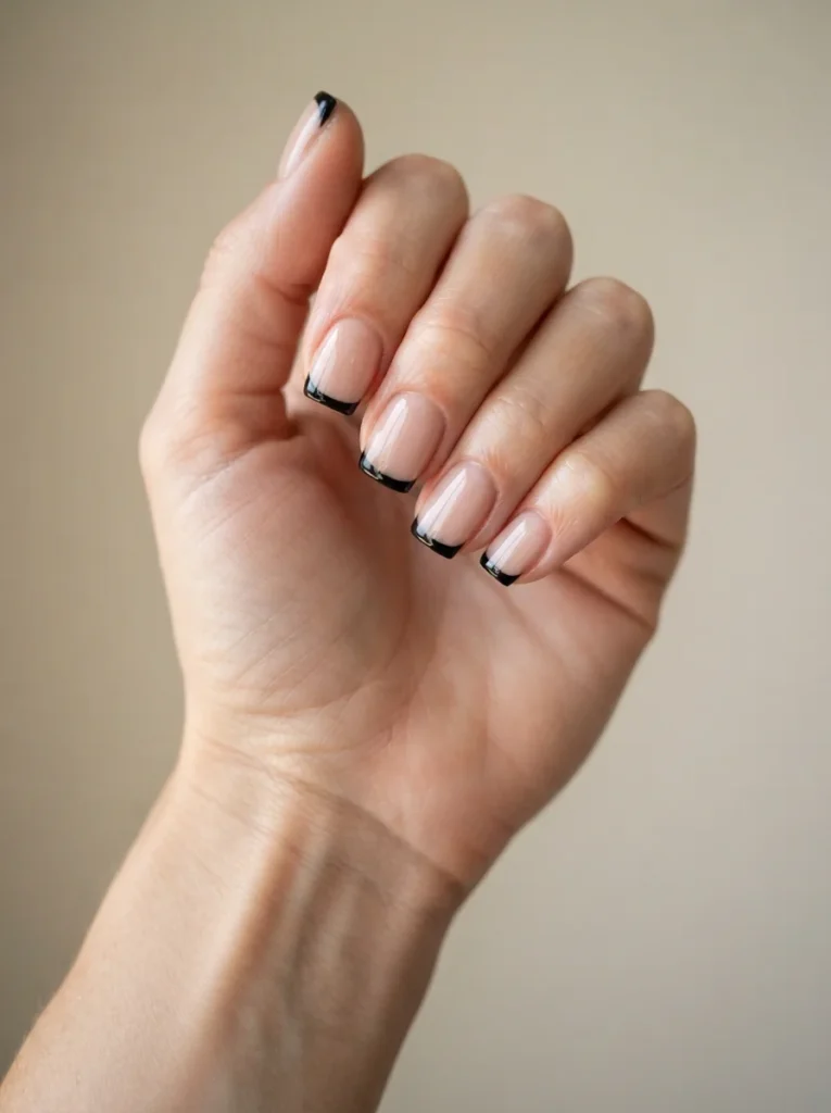 Black French Tip Nails