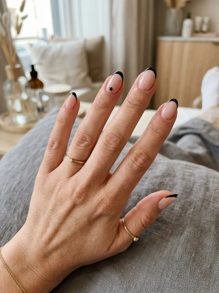 Black Micro French Tips