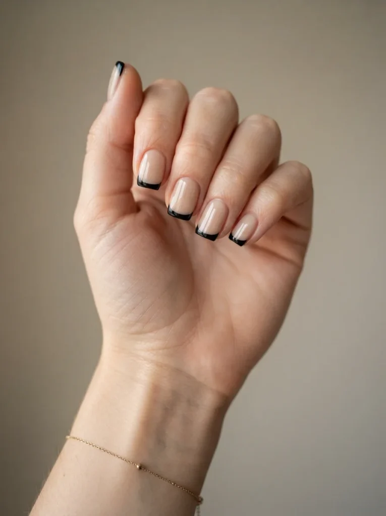 Black Short French Tips