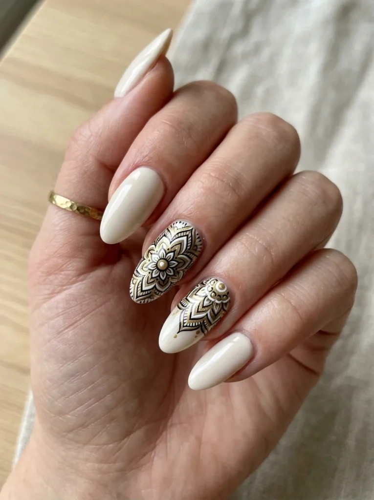 Boho Mandala Accent Nails