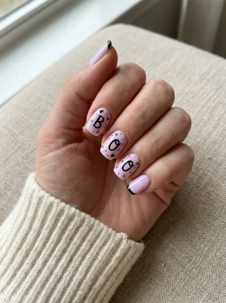 “Boo” Lettering with Mini Hearts