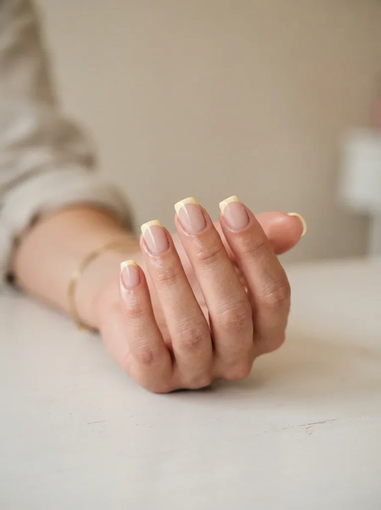 Butter Yellow French Tips