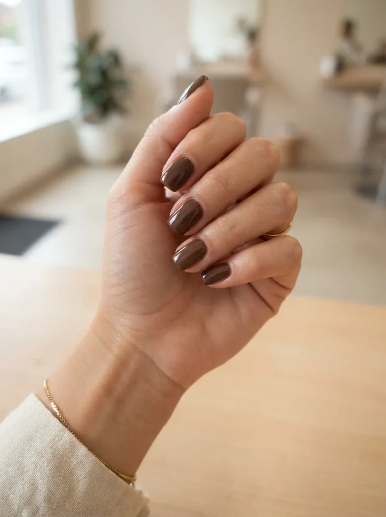 Chocolate Brown Acrylic Nails