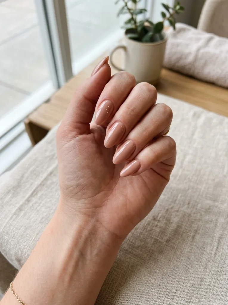 Classic Nude Almond Nails
