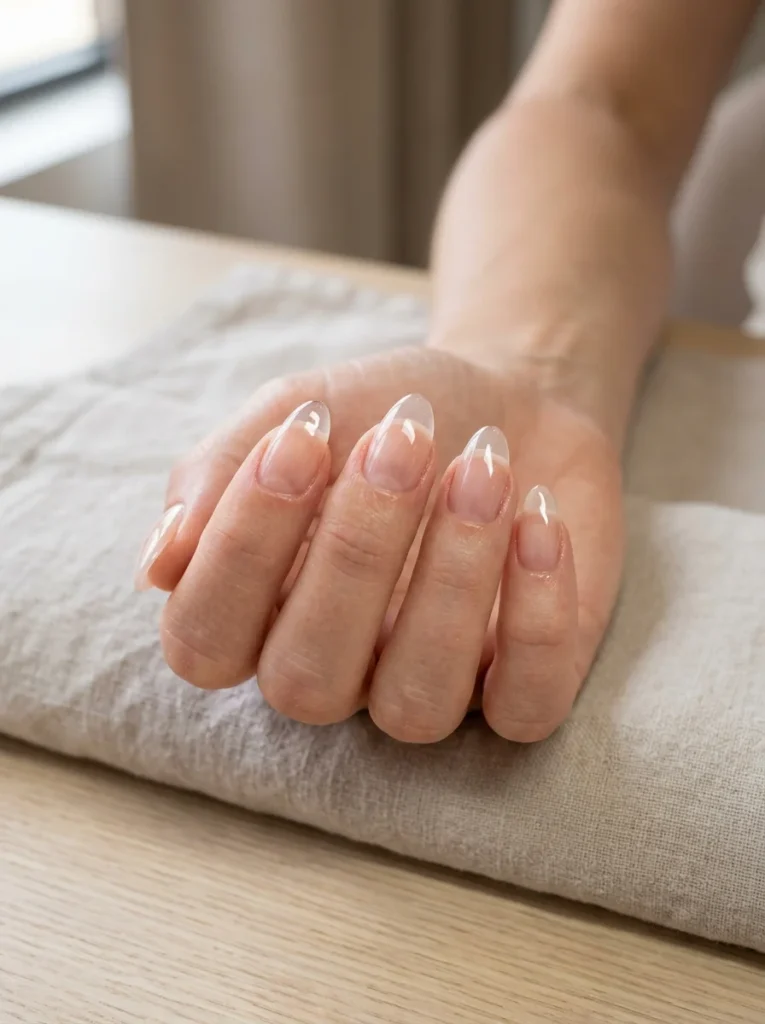 Clear Gloss Almond Nails