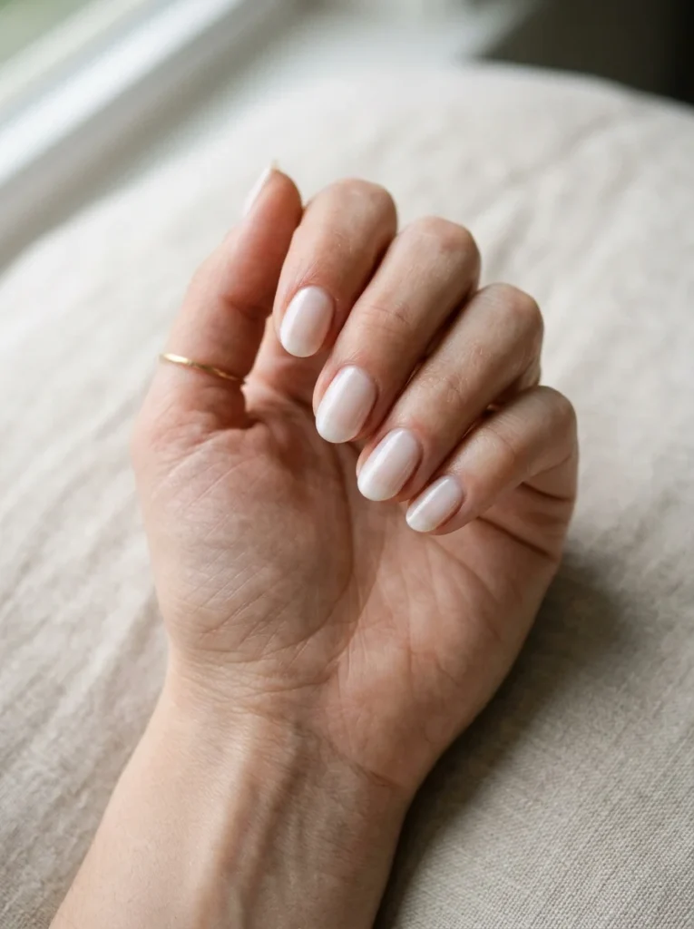 Cloud-White Sheer Nails