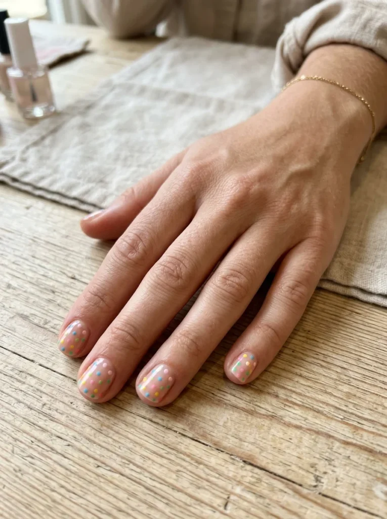 Colorful Micro-Polka-Dot Nails