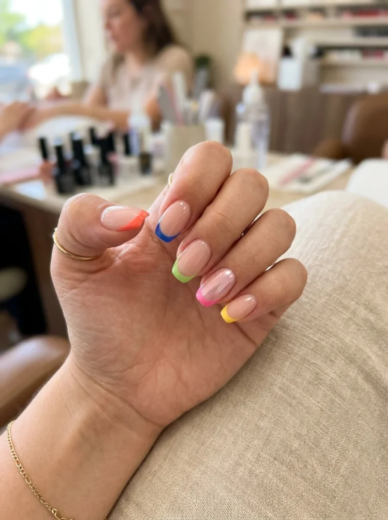 Colorful Modern French Manicure