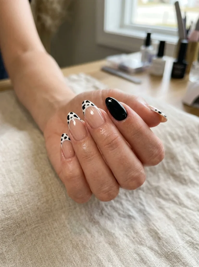 Cow-Print French Tips