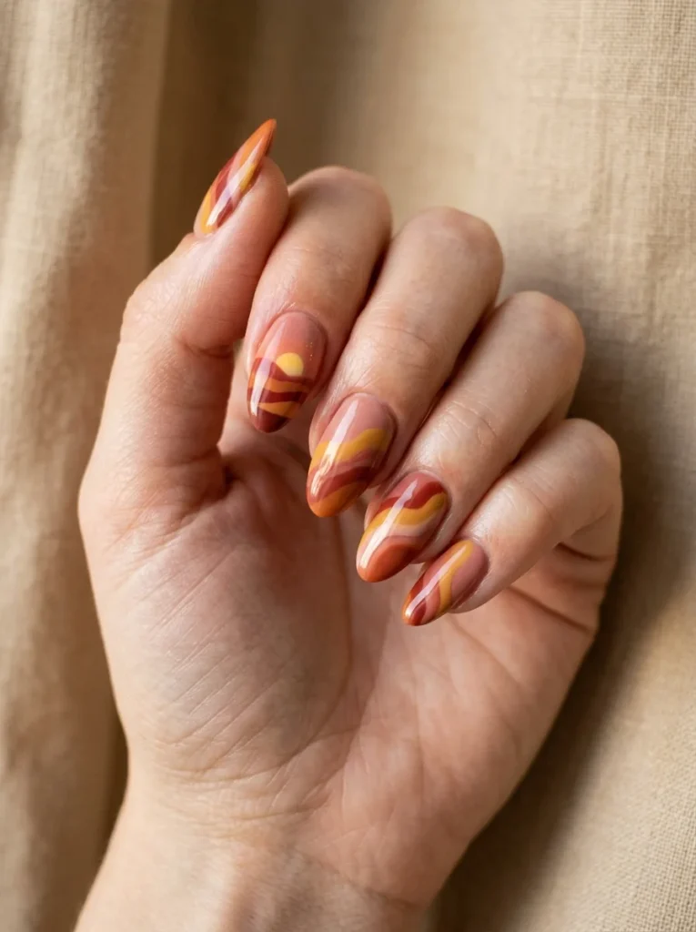 Desert Sunset Nail Design