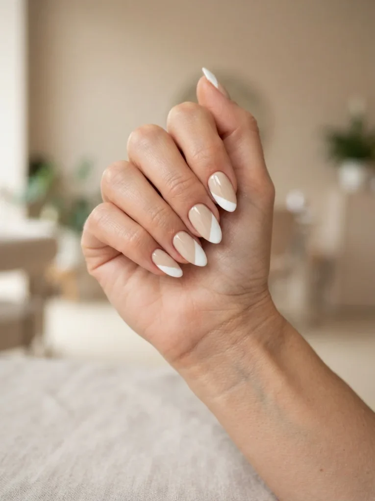 Diagonal Two-Tone Nails