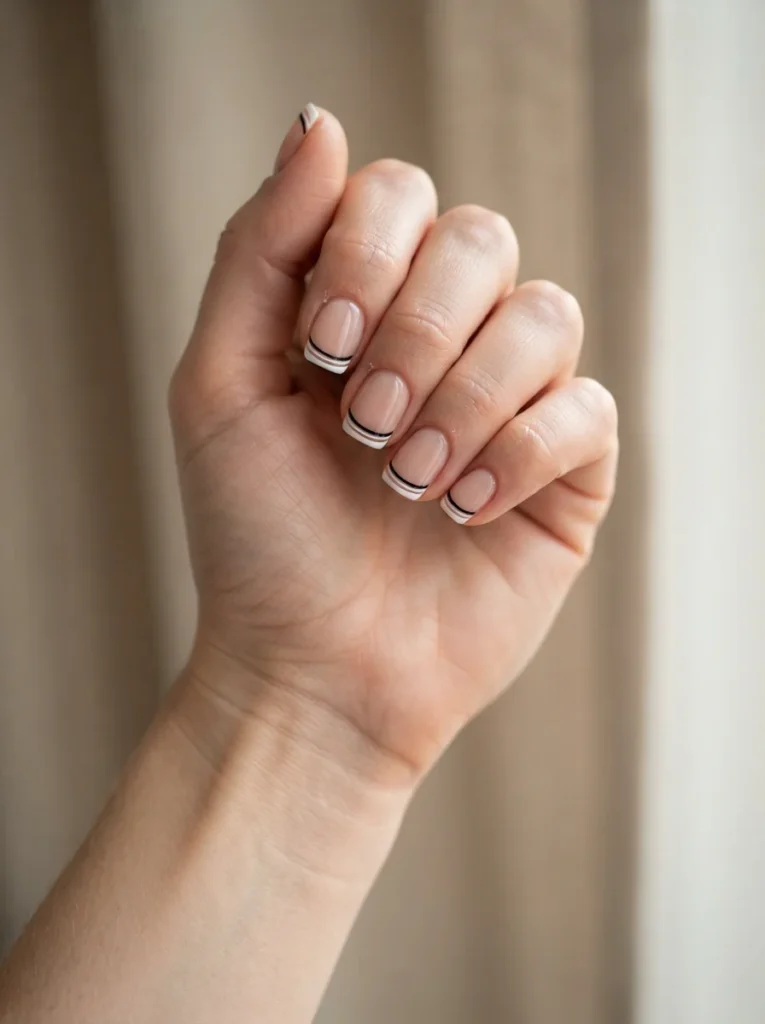 Double-Line French Tips