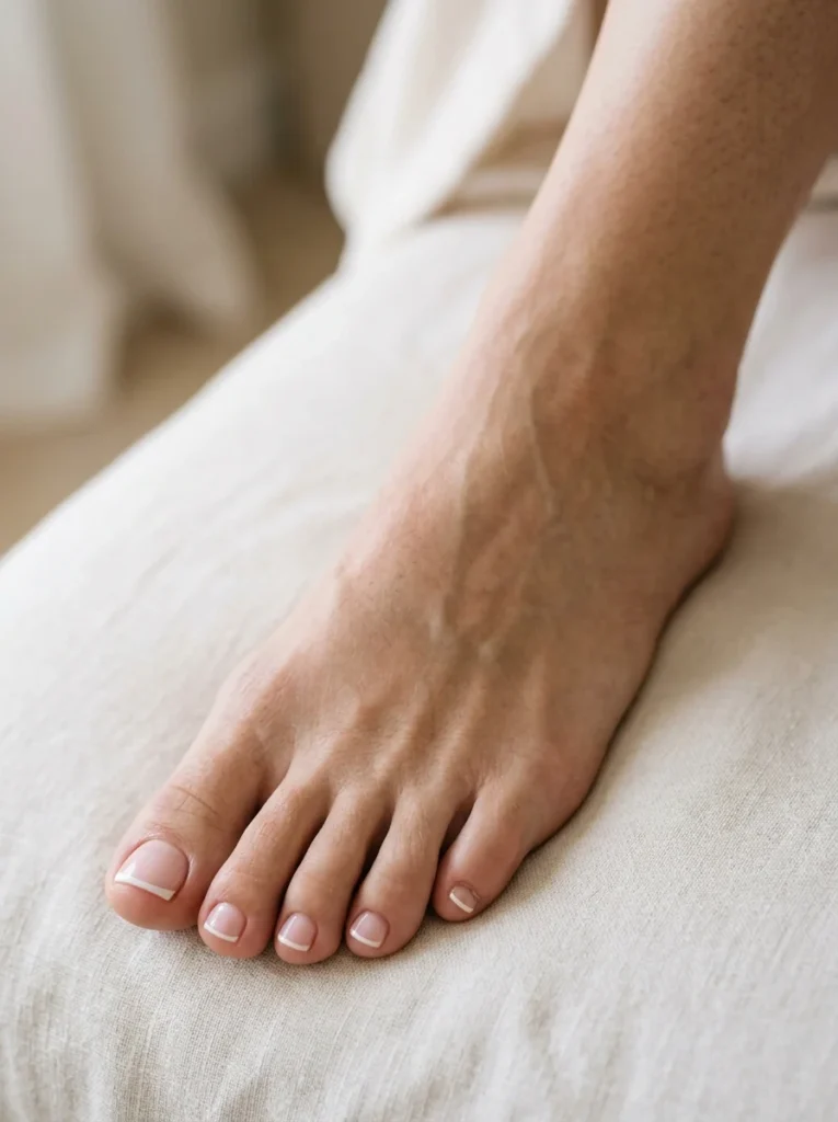 French Tip Toe Nails for a Classy Finish