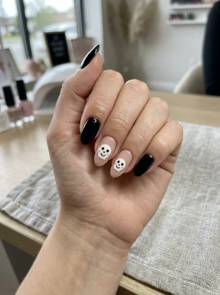 Friendly Skeleton Face Nails