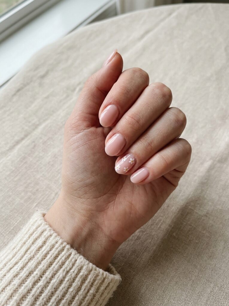 Gel Nail Stickers Over a Neutral Base