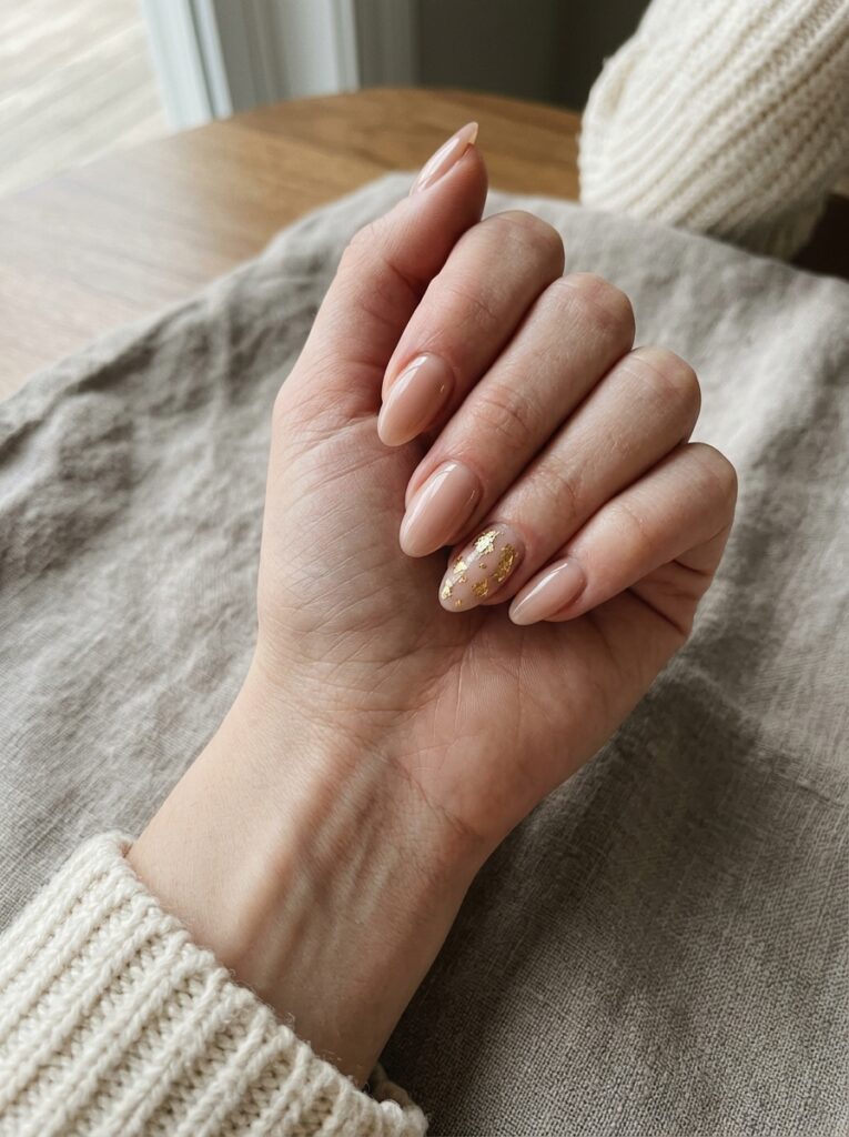Gold Foil Accent Nails
