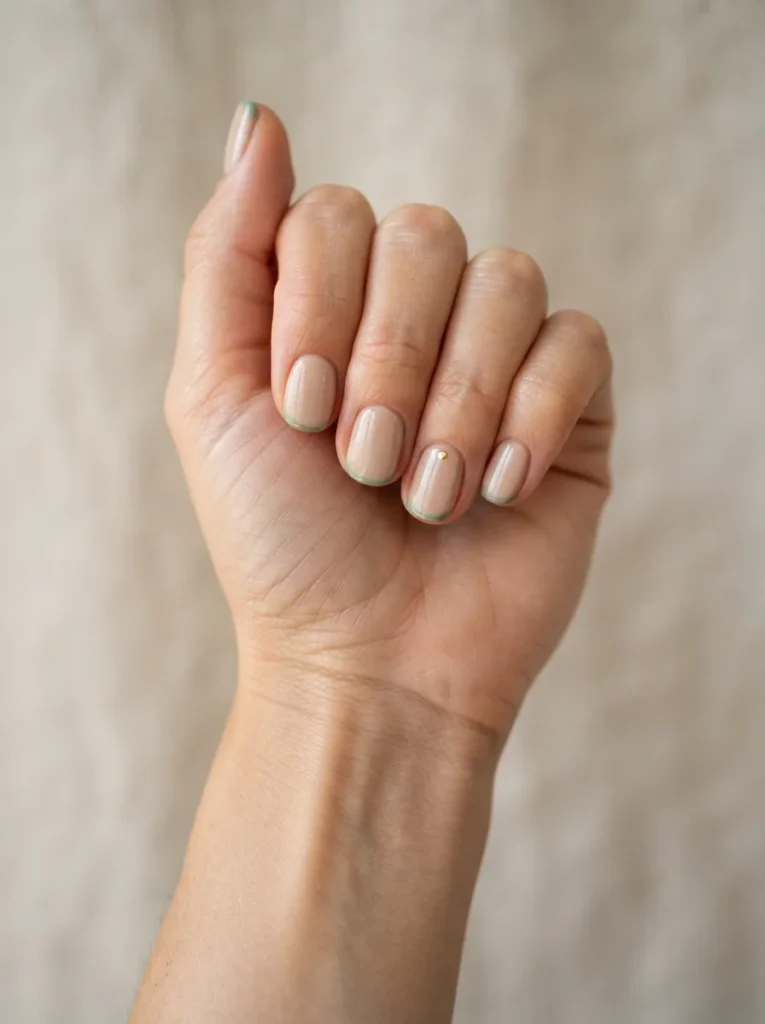 Green French Tip Nails