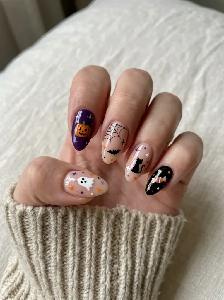 Halloween Mix-and-Match Nails