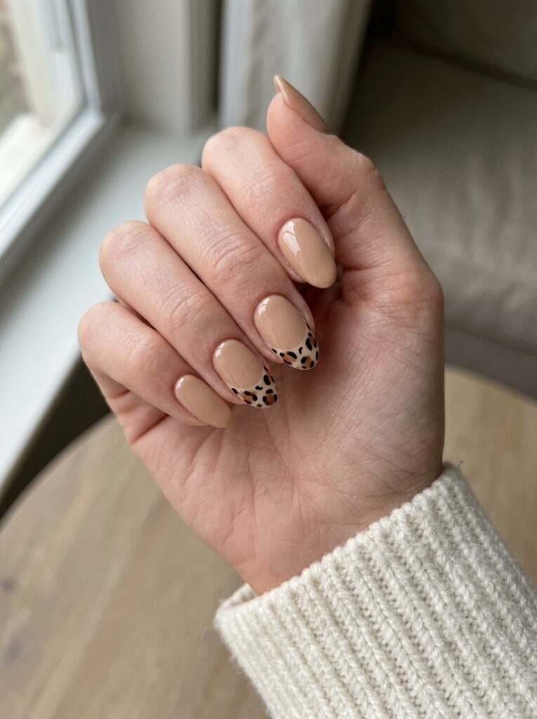 Leopard Print Blooming Gel Nails