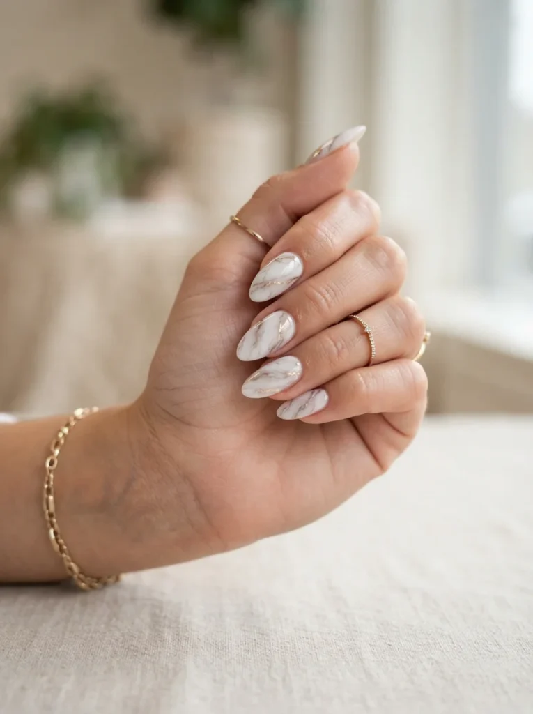 Marble Acrylic Nails