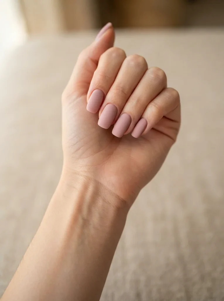 Matte Dusty Pink Acrylic Nails