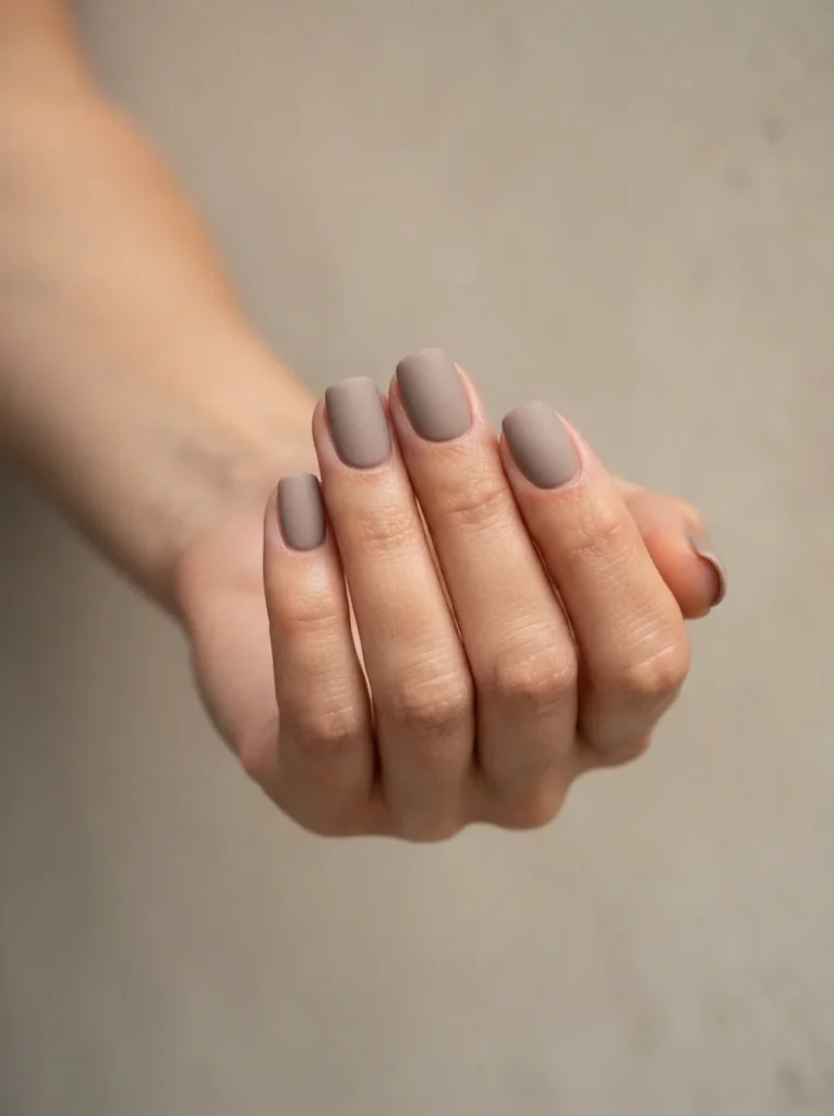 Matte Neutral Acrylic Nails