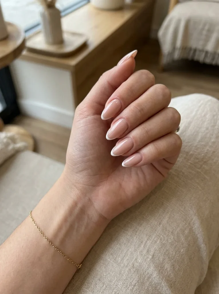 Micro-French Almond Nails