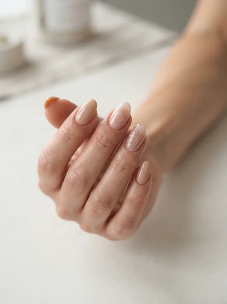 Micro Glitter Accent Nails