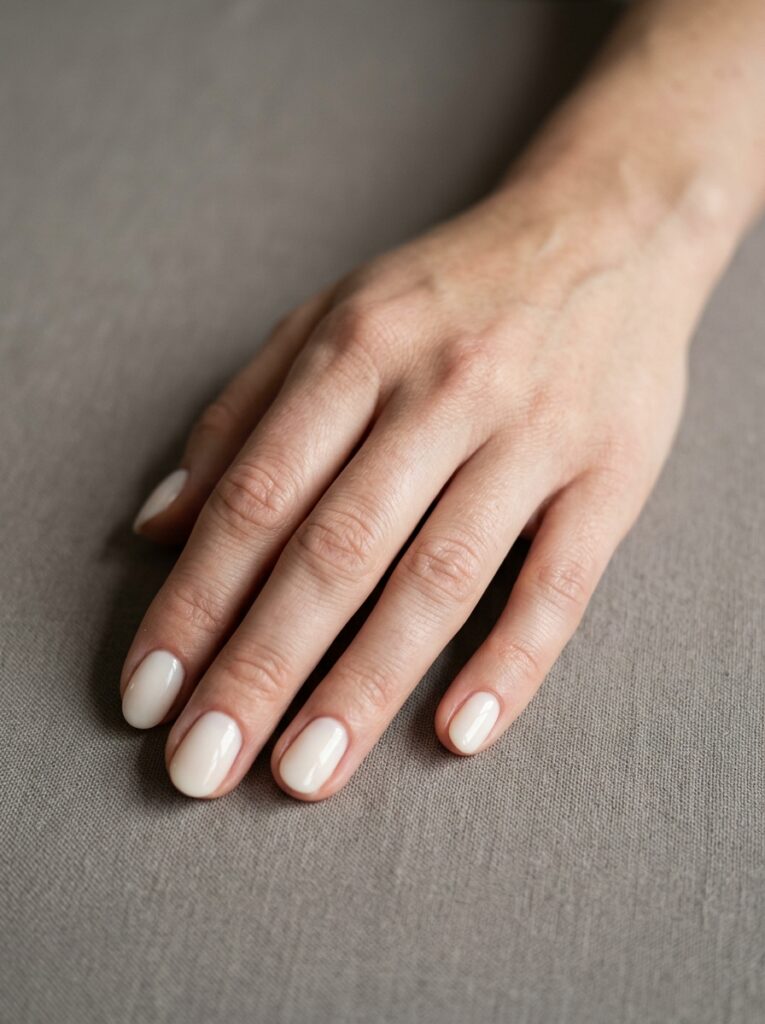 Milky White Gel Nails
