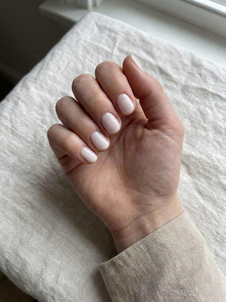 Milky White Minimalist Nails