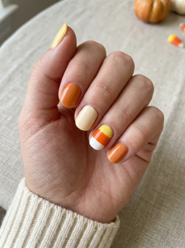 Mini Candy Corn Nails