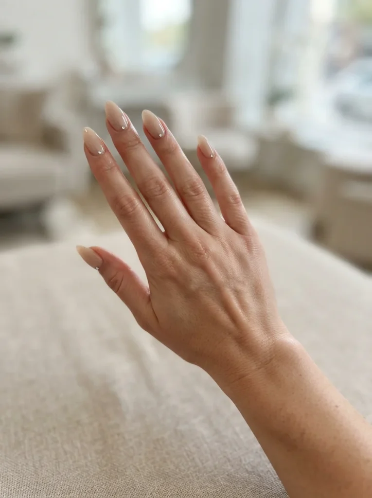 Minimal Rhinestone Acrylic Nails